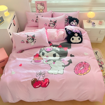 暮思家居 2025新款正版授权三丽鸥大阪全棉数码印花纯棉四件套（第三批） 大版-美味库洛米