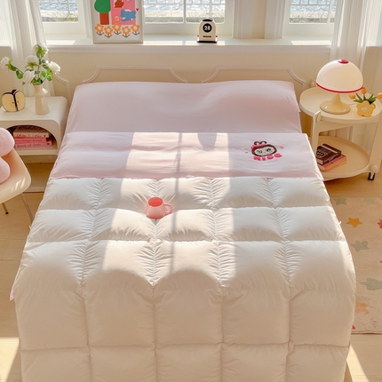 柒星睡袋 2025新款a类水洗毛巾绣一次性隔脏睡袋 布布浅粉