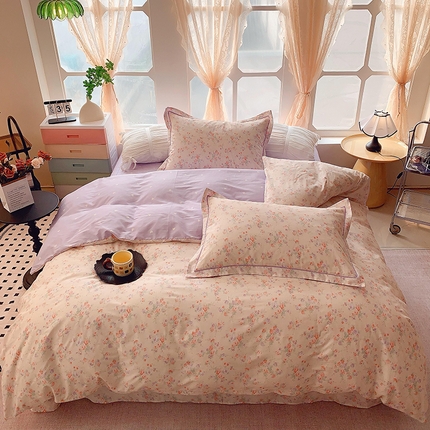 91家纺网 家纺一手货源 找家纺 （总）2025新款亲肤舒适小清新全棉四件套