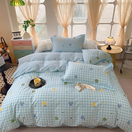 91家纺网 家纺一手货源 找家纺 （总）2025新款亲肤舒适小清新全棉四件套