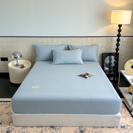 眠博士 2025新款A类全棉提花床笠系列 单品追忆床笠-天空蓝
