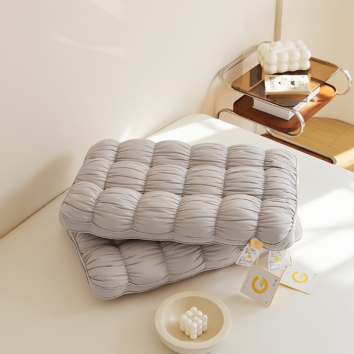 91家纺网 家纺一手货源 找家纺 微枕芯 2025新款法式云朵面包枕枕头枕芯48*74cm±2cm 法式云朵面包枕-灰色