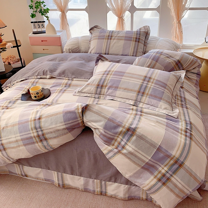 91家纺网 家纺一手货源 找家纺 2025新款亲肤舒适小清新全棉四件套 青春格调