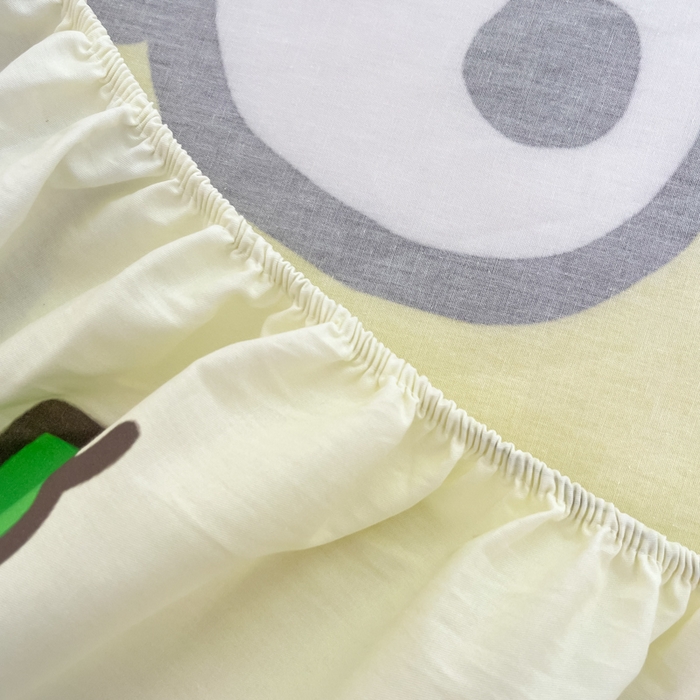 91家纺网 家纺一手货源 找家纺 暮思家居 2025新款正版授权三丽鸥大阪全棉数码印花纯棉单品床笠（第二批） A版-兄弟大眼蛙