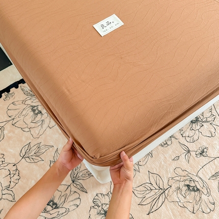 91家纺网 家纺一手货源 找家纺 眠博士 2025新款A类全棉提花床笠系列 单品追忆床笠-棕咖