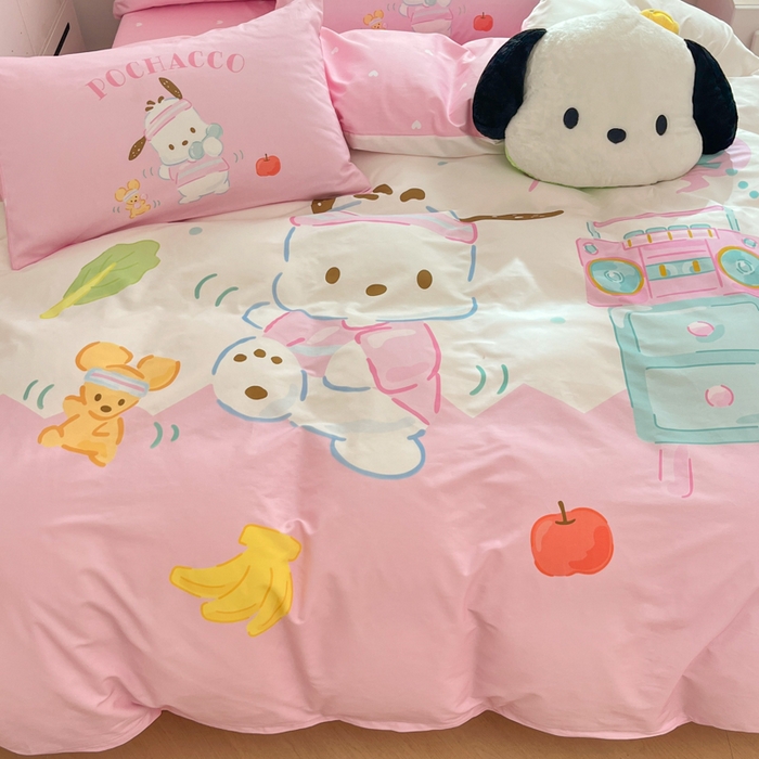 91家纺网 家纺一手货源 找家纺 暮思家居 2025新款正版授权三丽鸥大阪全棉数码印花纯棉四件套（第三批） 大版-活力帕恰狗