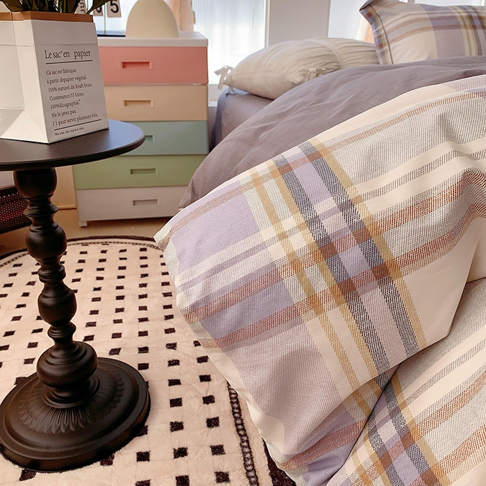 91家纺网 家纺一手货源 找家纺 2025新款亲肤舒适小清新全棉四件套小号标准都有 青春格调