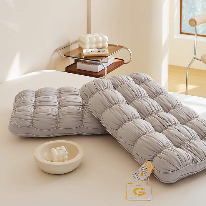 91家纺网 家纺一手货源 找家纺 微枕芯 2025新款法式云朵面包枕枕头枕芯48*74cm±2cm 法式云朵面包枕-灰色