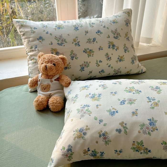 91家纺网 家纺一手货源 找家纺 雅居纺家纺 2025新款全棉双层纱四件套 初夏