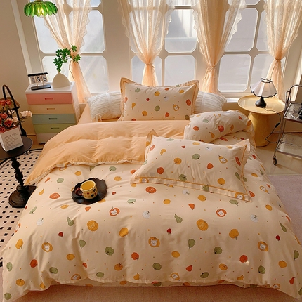 91家纺网 家纺一手货源 找家纺 （总）2025新款亲肤舒适小清新全棉四件套