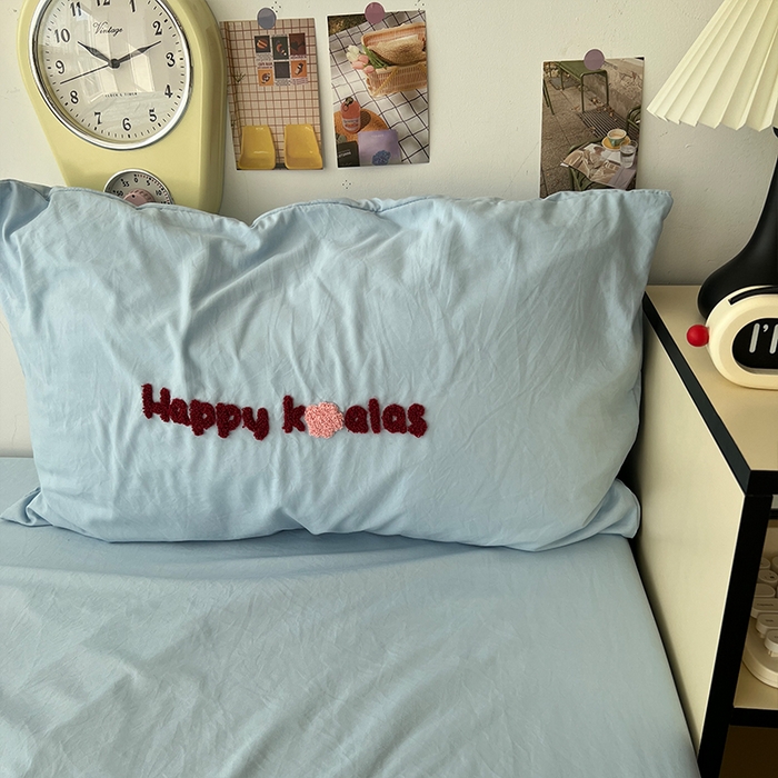 91家纺网 家纺一手货源 找家纺 原素 2025新款萌到心窝窝的毛巾绣四件套 开心考拉