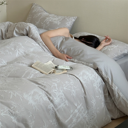 （总）简家居 2025新款色织空气感大提花竹影清梦---summer拍系列四件套