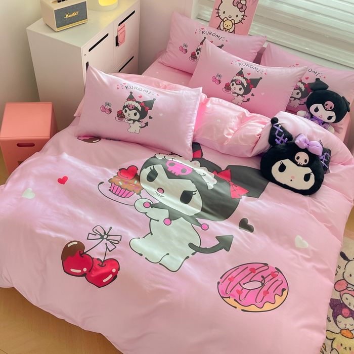 91家纺网 家纺一手货源 找家纺 暮思家居 2025新款正版授权三丽鸥大阪全棉数码印花纯棉四件套（第三批） 大版-美味库洛米