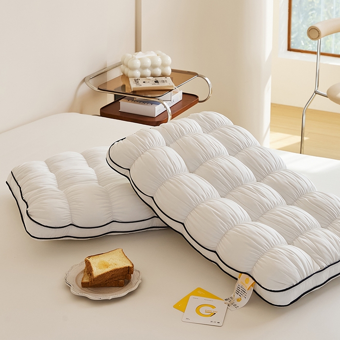 91家纺网 家纺一手货源 找家纺 微枕芯 2025新款法式云朵面包枕枕头枕芯48*74cm±2cm 法式云朵面包枕-白色