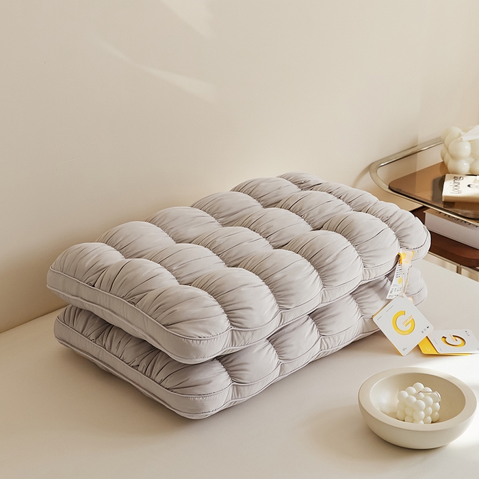 91家纺网 家纺一手货源 找家纺 微枕芯 2025新款法式云朵面包枕枕头枕芯48*74cm±2cm 法式云朵面包枕-灰色