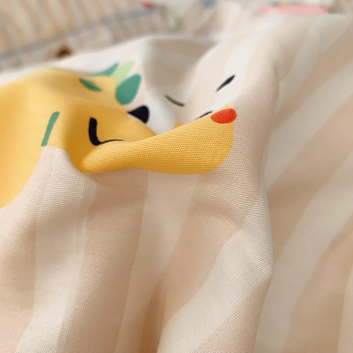 91家纺网 家纺一手货源 找家纺 2025新款亲肤舒适小清新全棉四件套小号标准都有 多彩恐龙