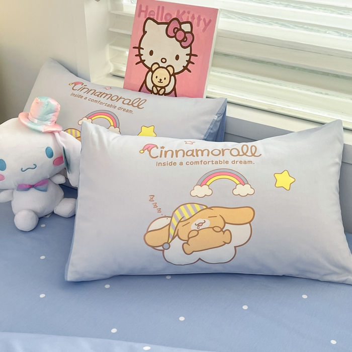 91家纺网 家纺一手货源 找家纺 暮思家居 2025新款正版授权三丽鸥大阪全棉数码印花纯棉四件套（第三批） 大版-彩虹大耳狗