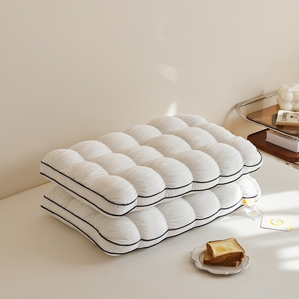 微枕芯 2025新款法式云朵面包枕枕头枕芯48*74cm±2cm 法式云朵面包枕-白色