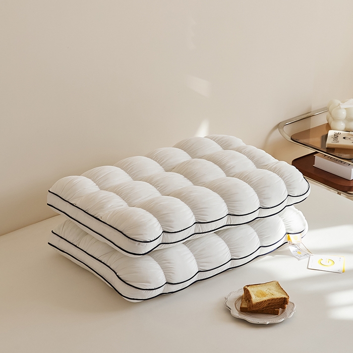 91家纺网 家纺一手货源 找家纺 微枕芯 2025新款法式云朵面包枕枕头枕芯48*74cm±2cm 法式云朵面包枕-白色