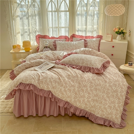 忘忧草 2025新款全棉小清新床裙四件套 森物语