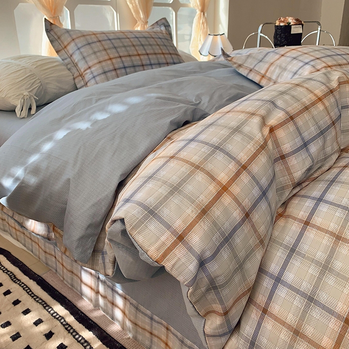 91家纺网 家纺一手货源 找家纺 2025新款亲肤舒适小清新全棉四件套小号标准都有 布罗西亚