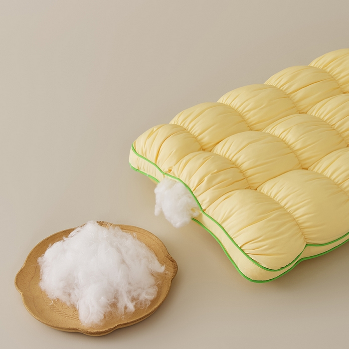 91家纺网 家纺一手货源 找家纺 微枕芯 2025新款法式云朵面包枕枕头枕芯48*74cm±2cm 法式云朵面包枕-黄色