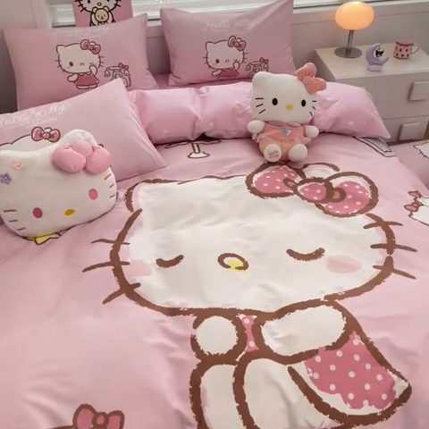 91家纺网 家纺一手货源 找家纺 （总）暮思家居 2025新款正版授权三丽鸥大阪全棉数码印花纯棉四件套（第三批）