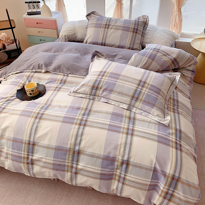 91家纺网 家纺一手货源 找家纺 2025新款亲肤舒适小清新全棉四件套 青春格调