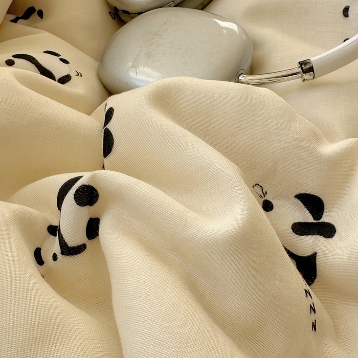 91家纺网 家纺一手货源 找家纺 雅居纺家纺 2025新款全棉双层纱四件套 睡睡熊