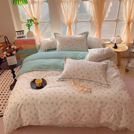 91家纺网 家纺一手货源 找家纺 （总）2025新款亲肤舒适小清新全棉四件套