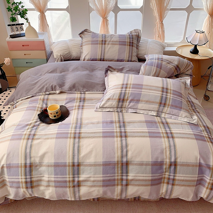 91家纺网 家纺一手货源 找家纺 2025新款亲肤舒适小清新全棉四件套 青春格调