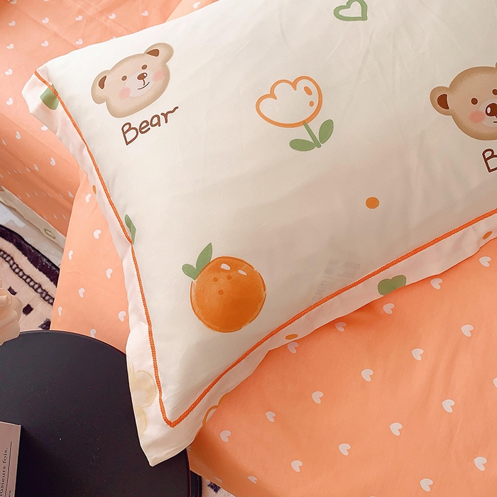 91家纺网 家纺一手货源 找家纺 2025新款亲肤舒适小清新全棉四件套小号标准都有 熊宝乐园