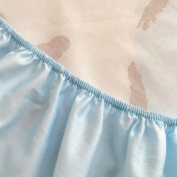 91家纺网 家纺一手货源 找家纺 暮思家居 2025新款正版授权三丽鸥大阪全棉数码印花纯棉单品床笠（第二批） A版-呆萌帕恰狗