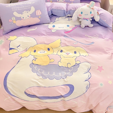 91家纺网 家纺一手货源 找家纺 暮思家居 2025新款正版授权三丽鸥大阪全棉数码印花纯棉四件套（第三批） 大版-天使大耳狗