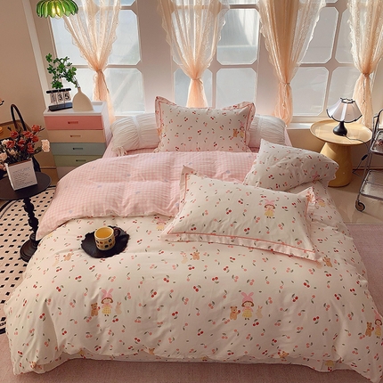 91家纺网 家纺一手货源 找家纺 （总）2025新款亲肤舒适小清新全棉四件套