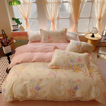 91家纺网 家纺一手货源 找家纺 （总）2025新款亲肤舒适小清新全棉四件套