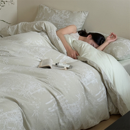 简家居 2025新款色织空气感大提花竹影清梦---summer拍系列四件套 竹影清梦-绿