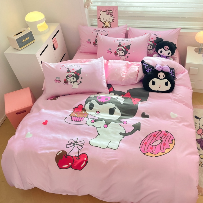 91家纺网 家纺一手货源 找家纺 暮思家居 2025新款正版授权三丽鸥大阪全棉数码印花纯棉四件套（第三批） 大版-美味库洛米