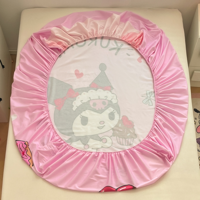 91家纺网 家纺一手货源 找家纺 暮思家居 2025新款正版授权三丽鸥大阪全棉数码印花纯棉单品床笠（第二批） A版-美味库洛米