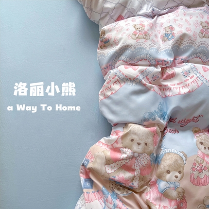 91家纺网 家纺一手货源 找家纺 （总）茉礼 2025新款高克重ins风超柔软软糯糯小清新卡通印花水洗棉四件套