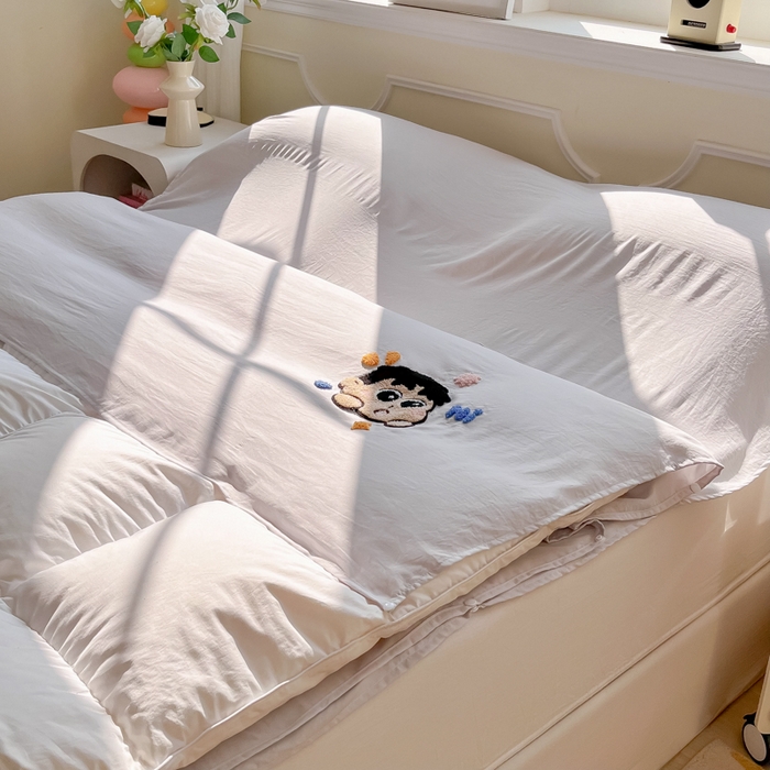 91家纺网 家纺一手货源 找家纺 柒星睡袋 2025新款a类水洗毛巾绣一次性隔脏睡袋 小新浅灰