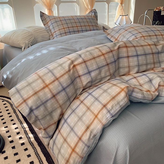 91家纺网 家纺一手货源 找家纺 2025新款亲肤舒适小清新全棉四件套小号标准都有 布罗西亚