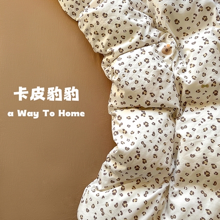 91家纺网 家纺一手货源 找家纺 （总）茉礼 2025新款高克重ins风超柔软软糯糯小清新卡通印花水洗棉四件套