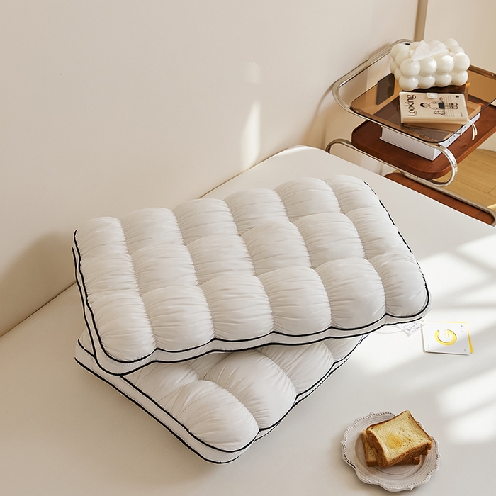 91家纺网 家纺一手货源 找家纺 微枕芯 2025新款法式云朵面包枕枕头枕芯48*74cm±2cm 法式云朵面包枕-白色