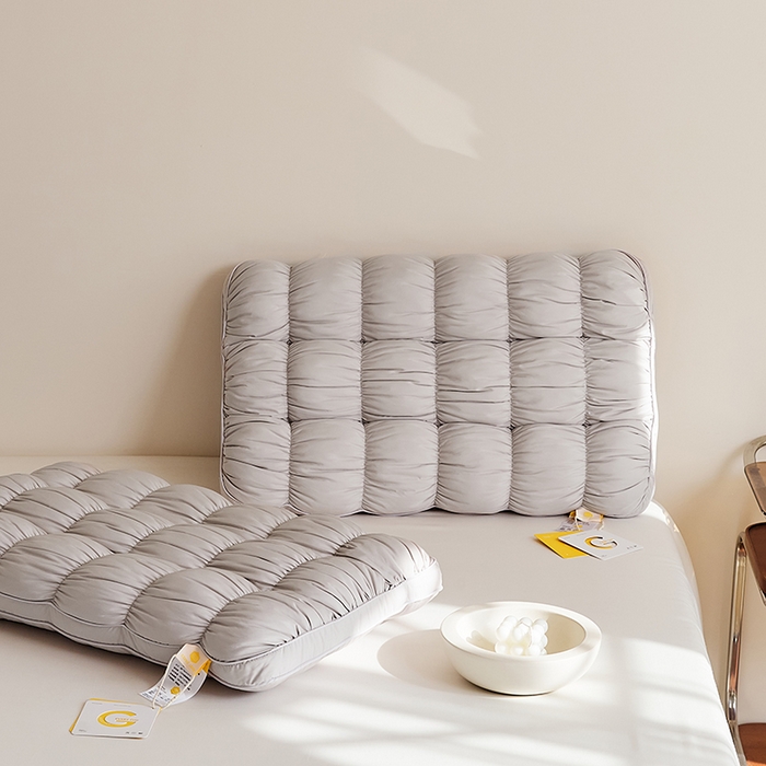 91家纺网 家纺一手货源 找家纺 微枕芯 2025新款法式云朵面包枕枕头枕芯48*74cm±2cm 法式云朵面包枕-灰色