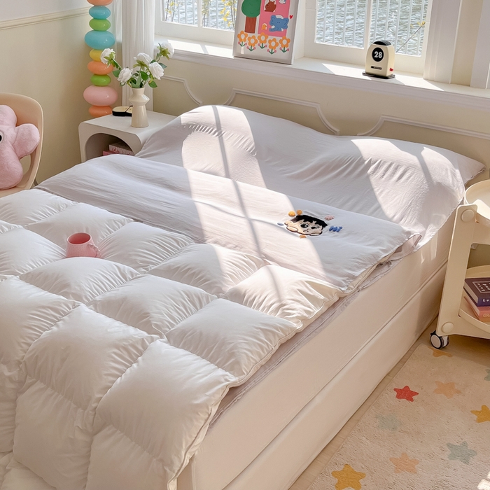 91家纺网 家纺一手货源 找家纺 柒星睡袋 2025新款a类水洗毛巾绣一次性隔脏睡袋 小新浅灰