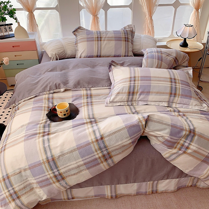 91家纺网 家纺一手货源 找家纺 2025新款亲肤舒适小清新全棉四件套 青春格调