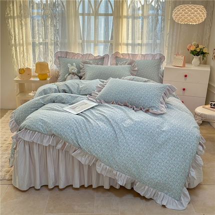 忘忧草 2025新款全棉小清新床裙四件套 遇见浪漫