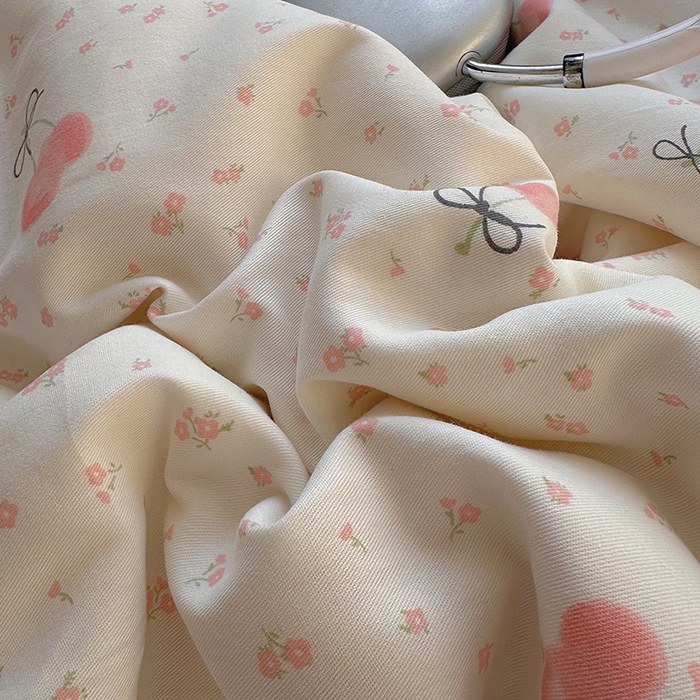 91家纺网 家纺一手货源 找家纺 瑞莱 2025新款全棉韩版花边印花四件套 樱桃甜宠