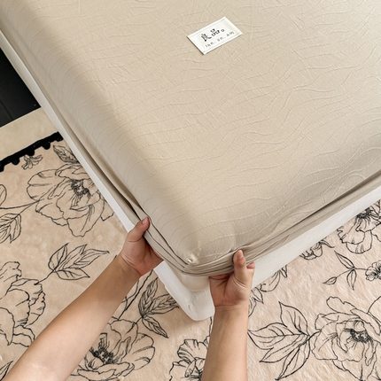 91家纺网 家纺一手货源 找家纺 眠博士 2025新款A类全棉提花床笠系列 单品追忆床笠-梧桐杏